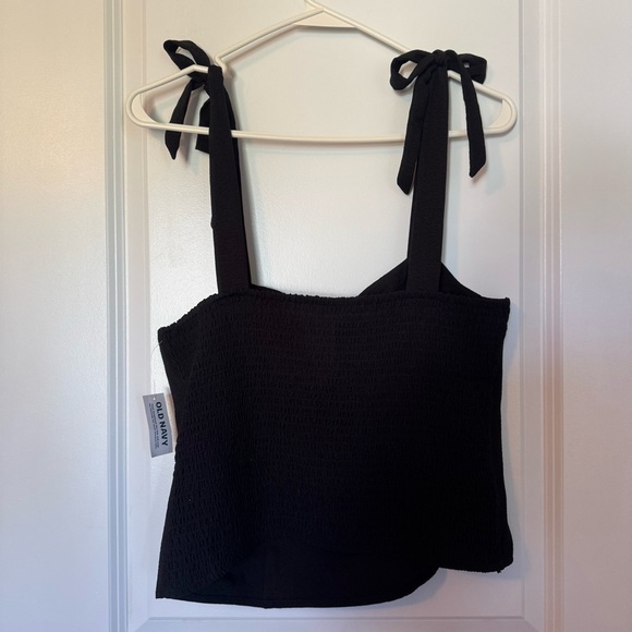 Old Navy NWT Black Tank Top with Bow Straps - Picture 2 of 6